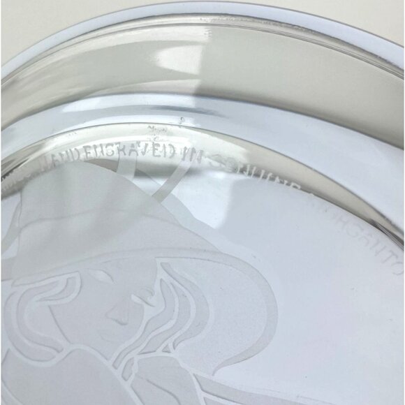 Vintage Lead Crystal Angelica by Michael Yates 793 Etched Plate, Morganstown - Picture 7 of 14